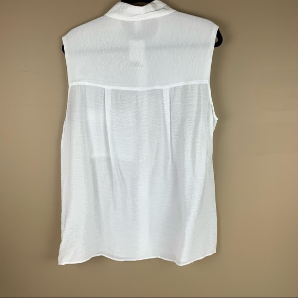 H&m Sleeveless White  Collared Blouse - Picture 2 of 9